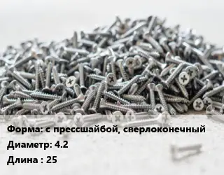 Шуруп с прессшайбой, сверлоконечный 4.2х25